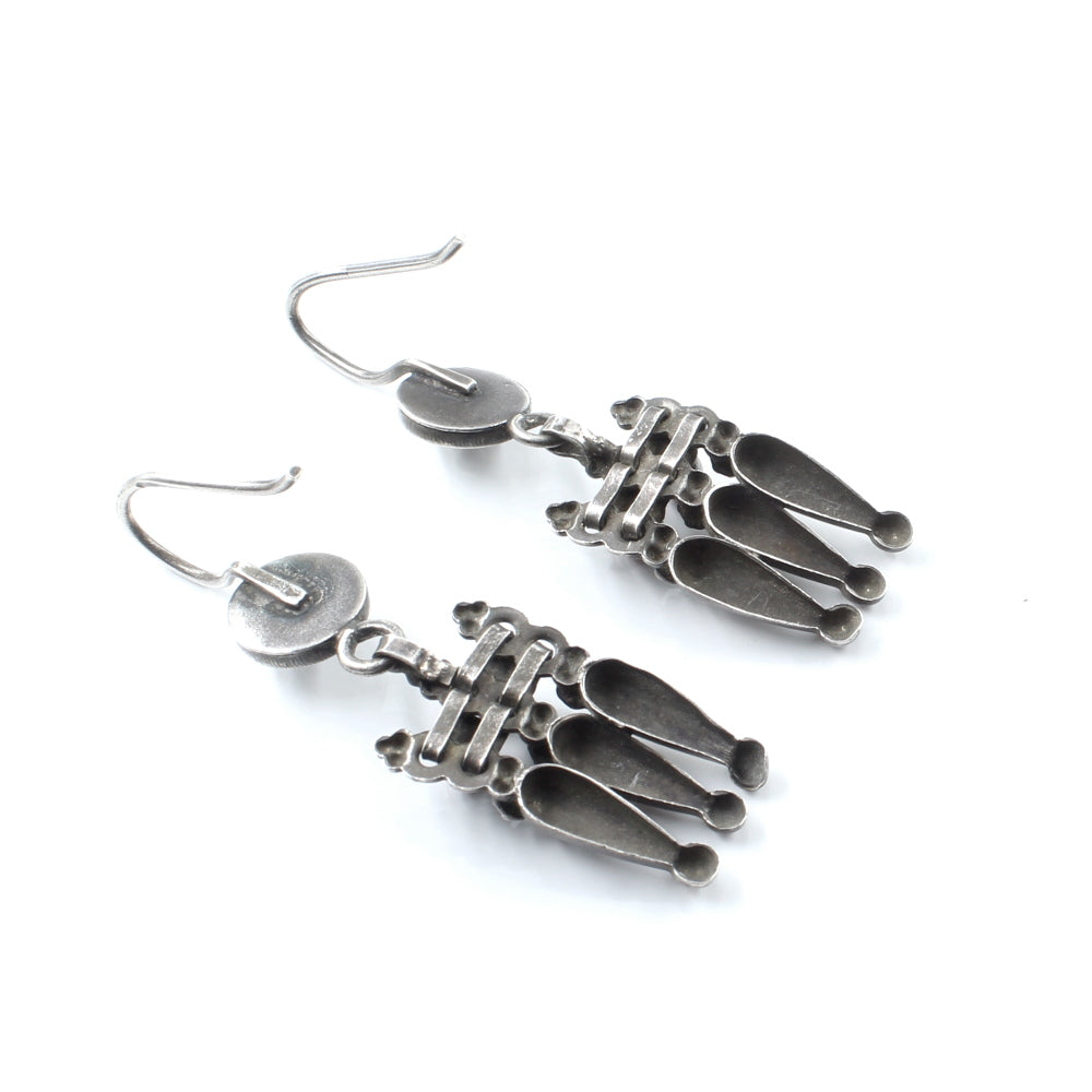 Antique Style Real Sterling Silver Oxidized dangle earrings