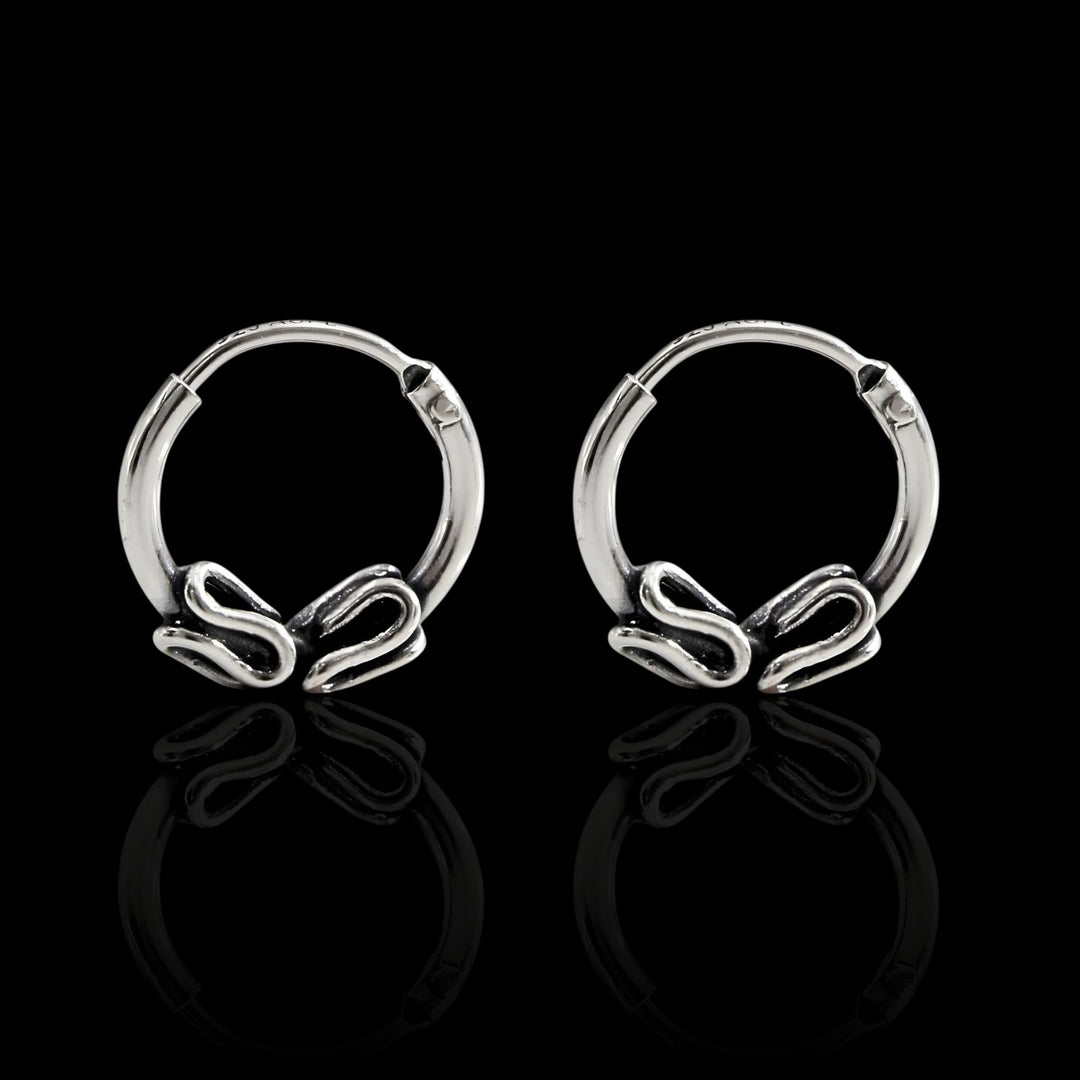 925 Real Sterling Silver Oxidized small Bali hoop earrings for Girls - Pair