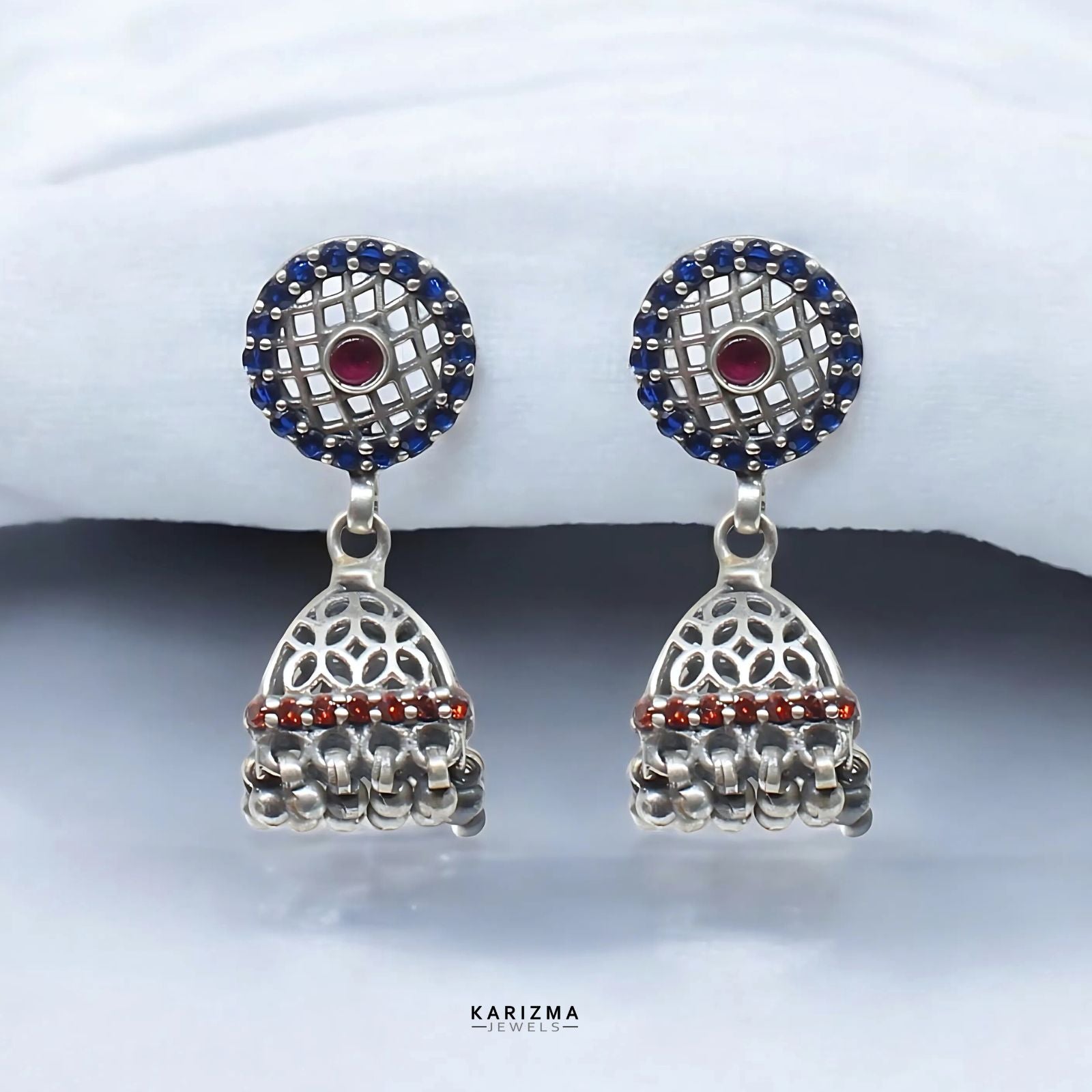 Outlet Garnet Oxidized 925 Sterling Silver Earring