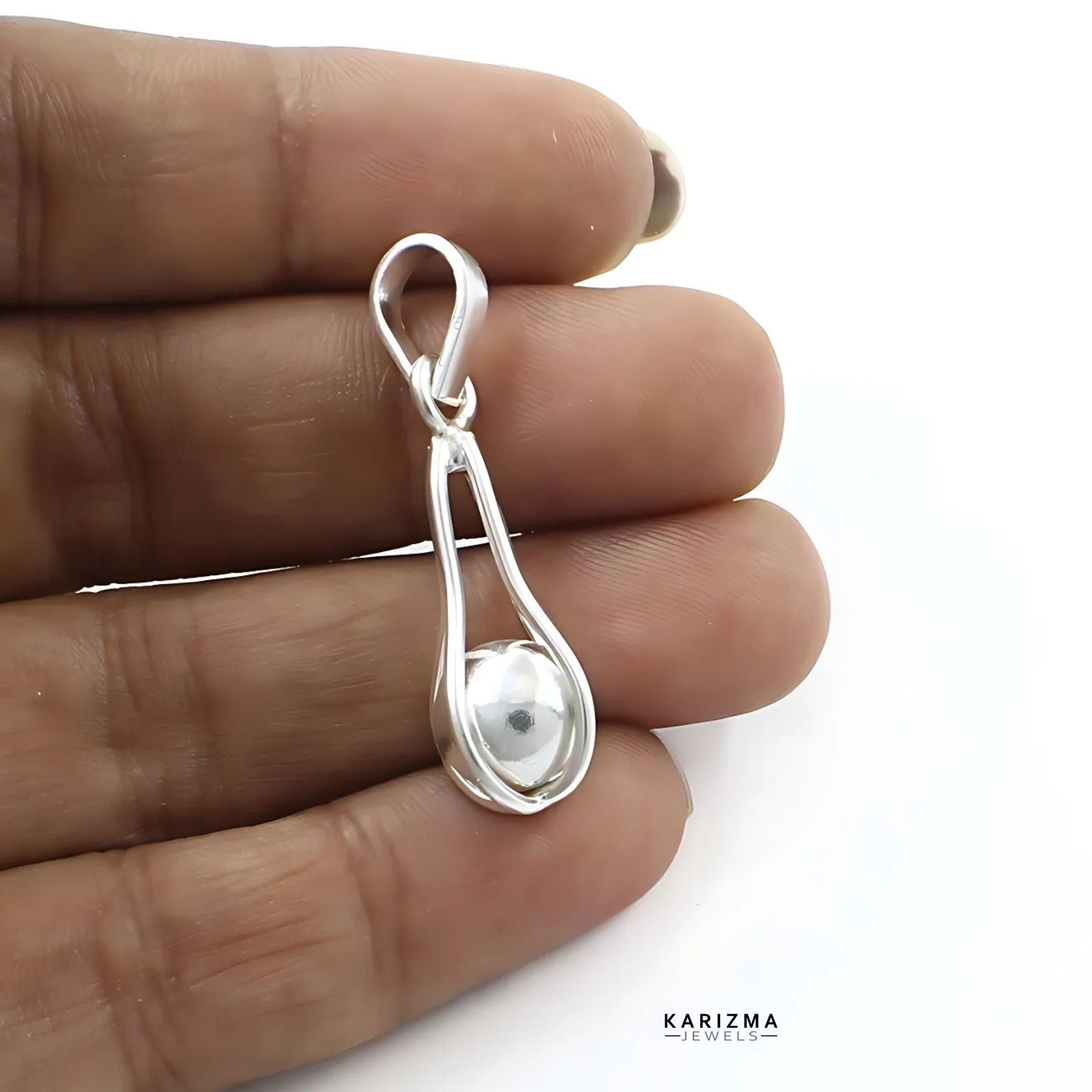 healing ball full round pure silver ball pendant goli evil eye