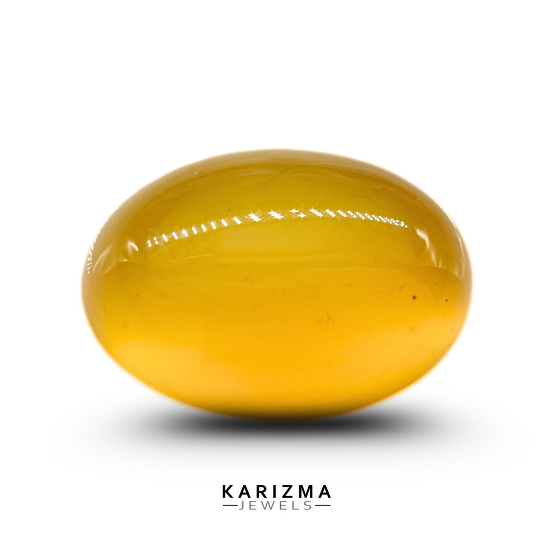 11.7Ct Natural Yellow Agate (Hakik) Oval Gemstone