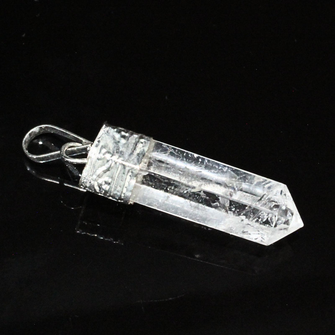 23.7Ct Natural Quartz Crystal Healing Point Pencil Pendant