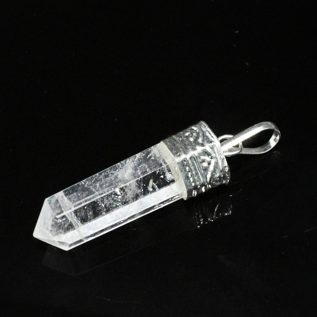21.8Ct Natural Quartz Crystal Healing Point Pencil Pendant