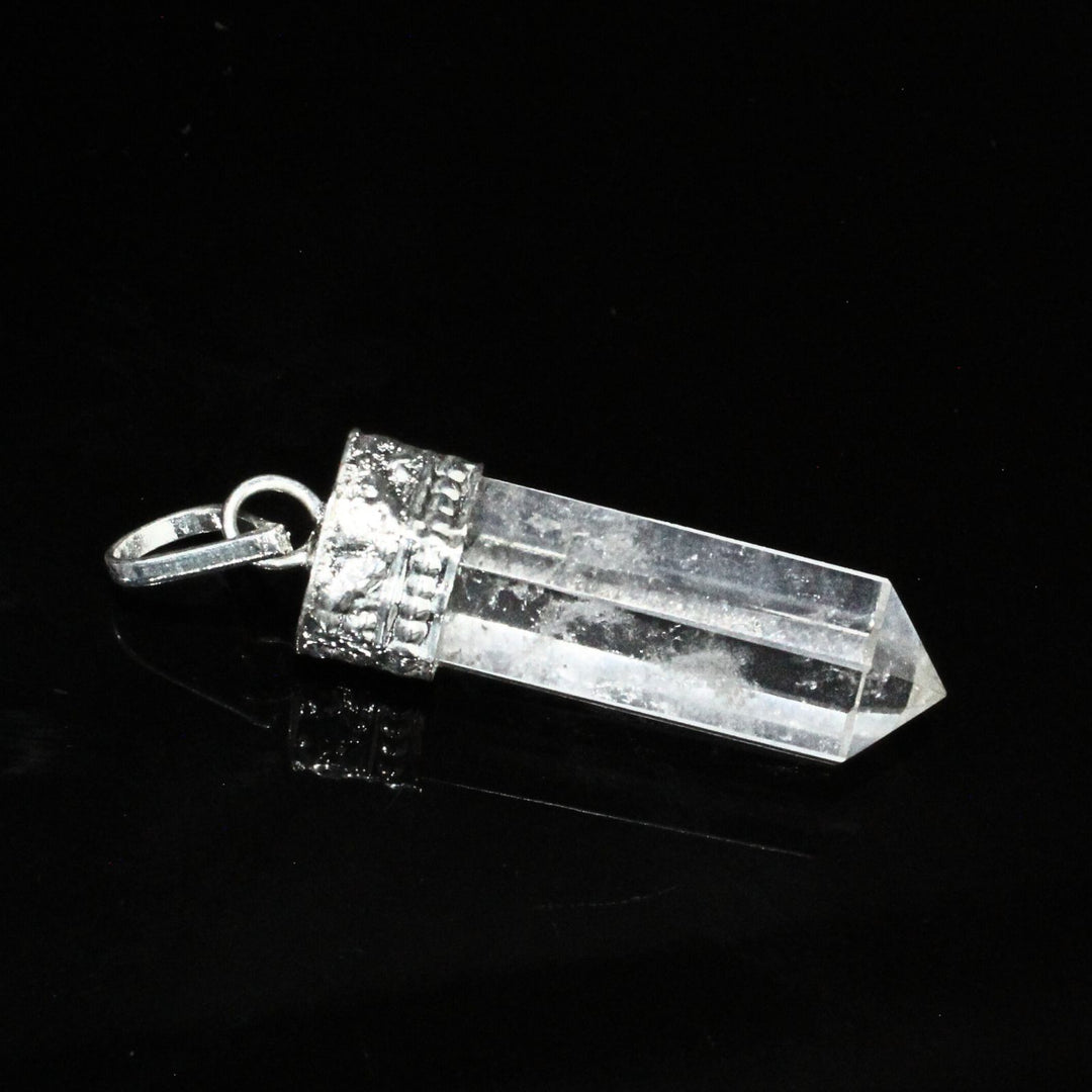23.7Ct Natural Quartz Crystal Healing Point Pencil Pendant