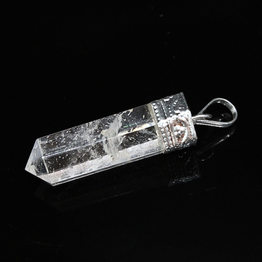 25Ct Natural Quartz Crystal Healing Point Pencil Pendant