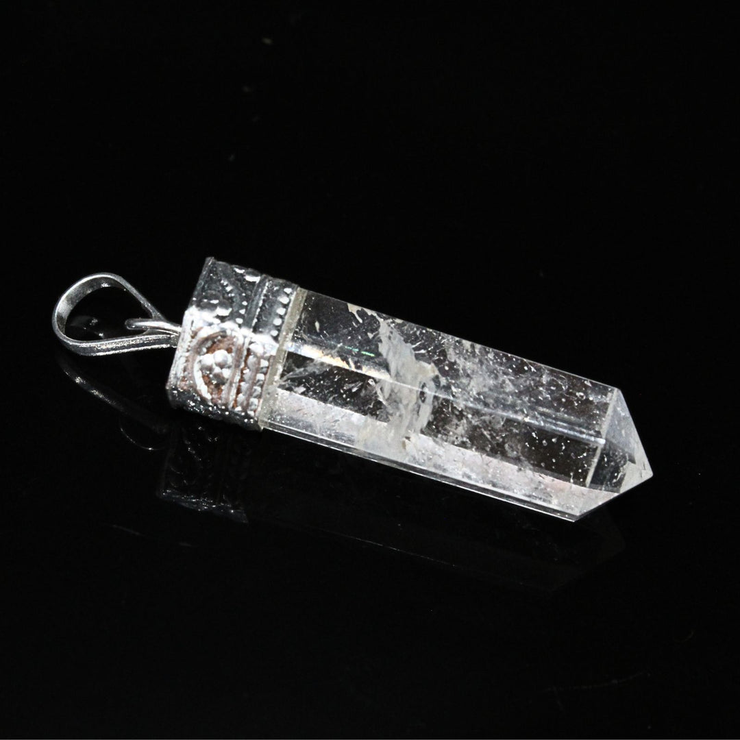 25Ct Natural Quartz Crystal Healing Point Pencil Pendant