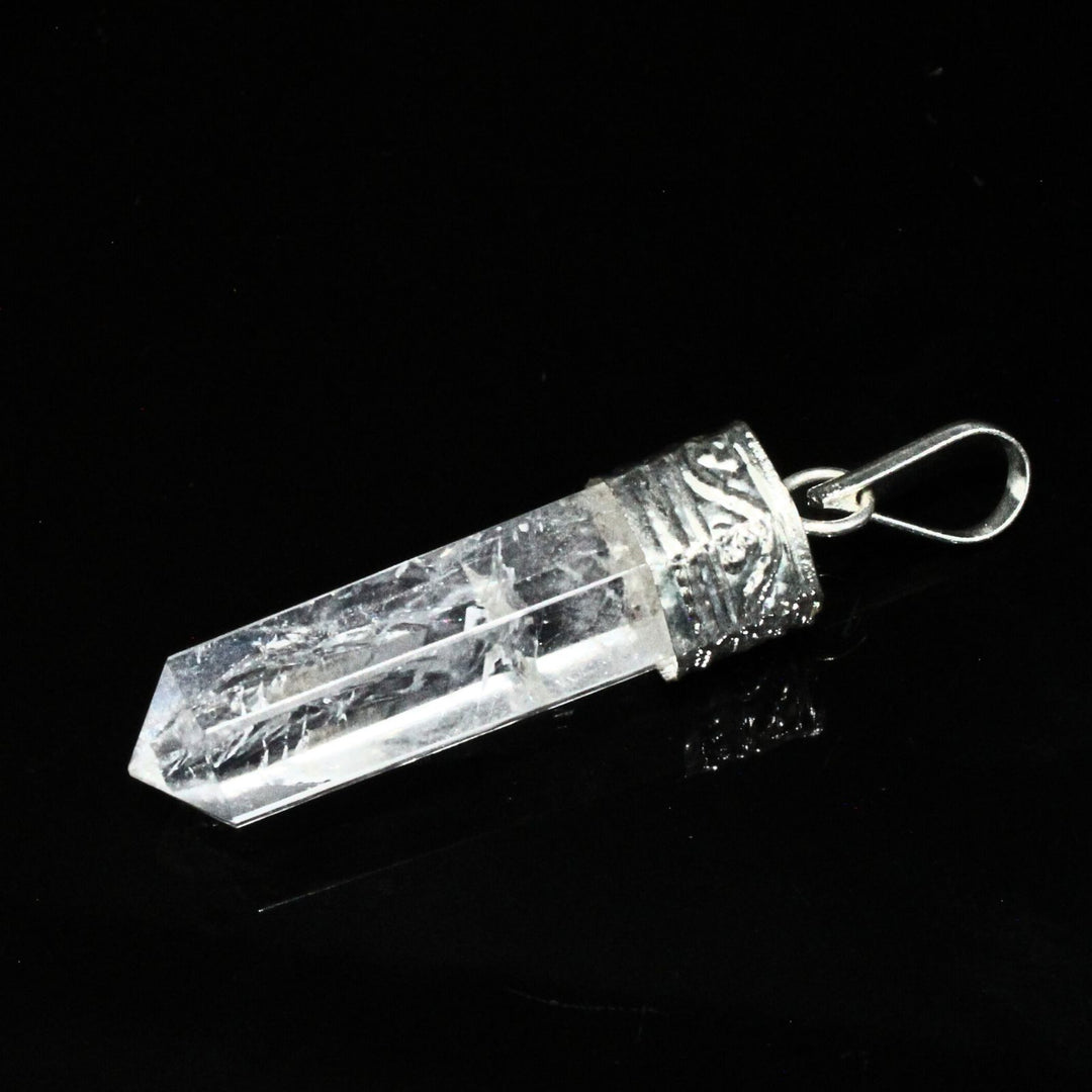 22.3Ct Natural Quartz Crystal Healing Point Pencil Pendant