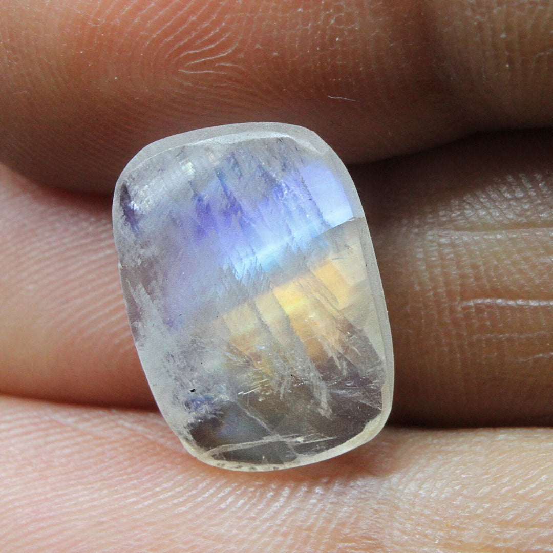 5.3Ct Natural Rainbow Moonstone Cushion Cut Gemstone