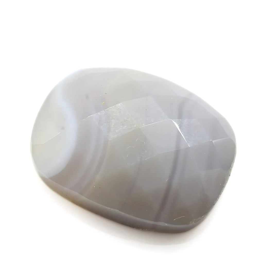 16.3Ct Natural White Agate Cushion Checker Cut Gemstone