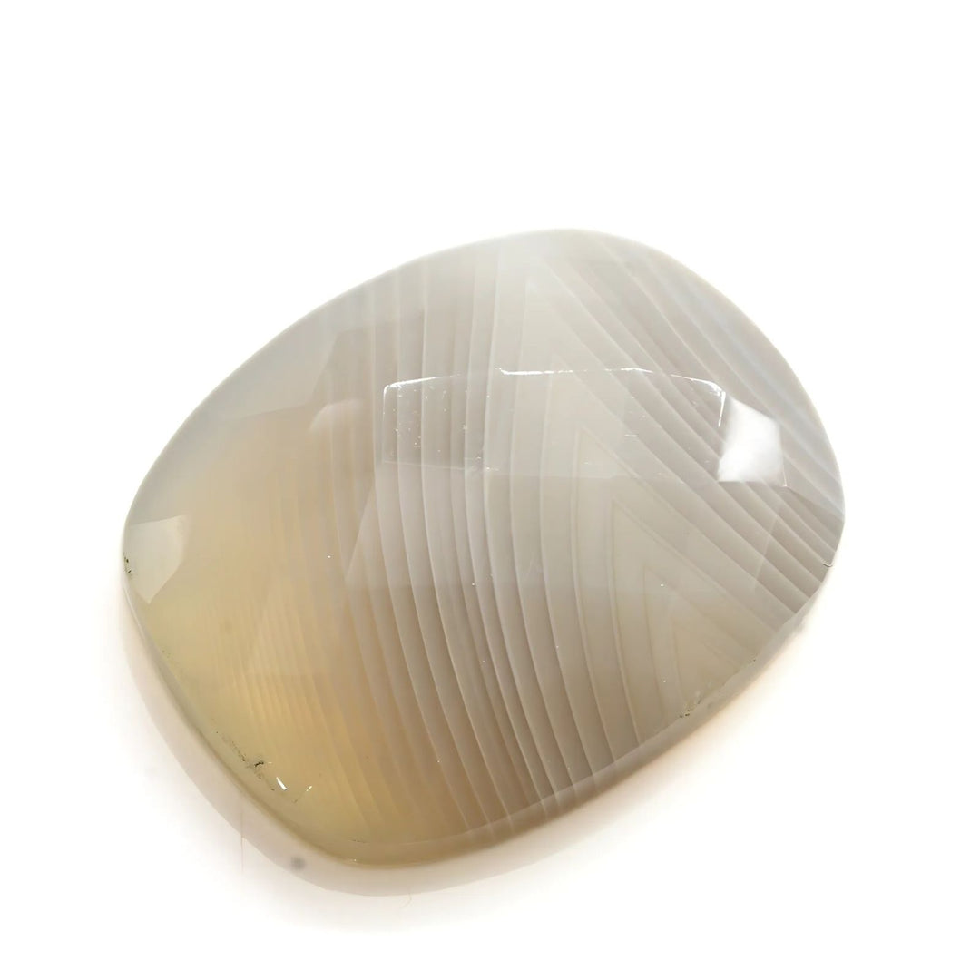 14.2Ct Natural White Agate Cushion Checker Cut Gemstone