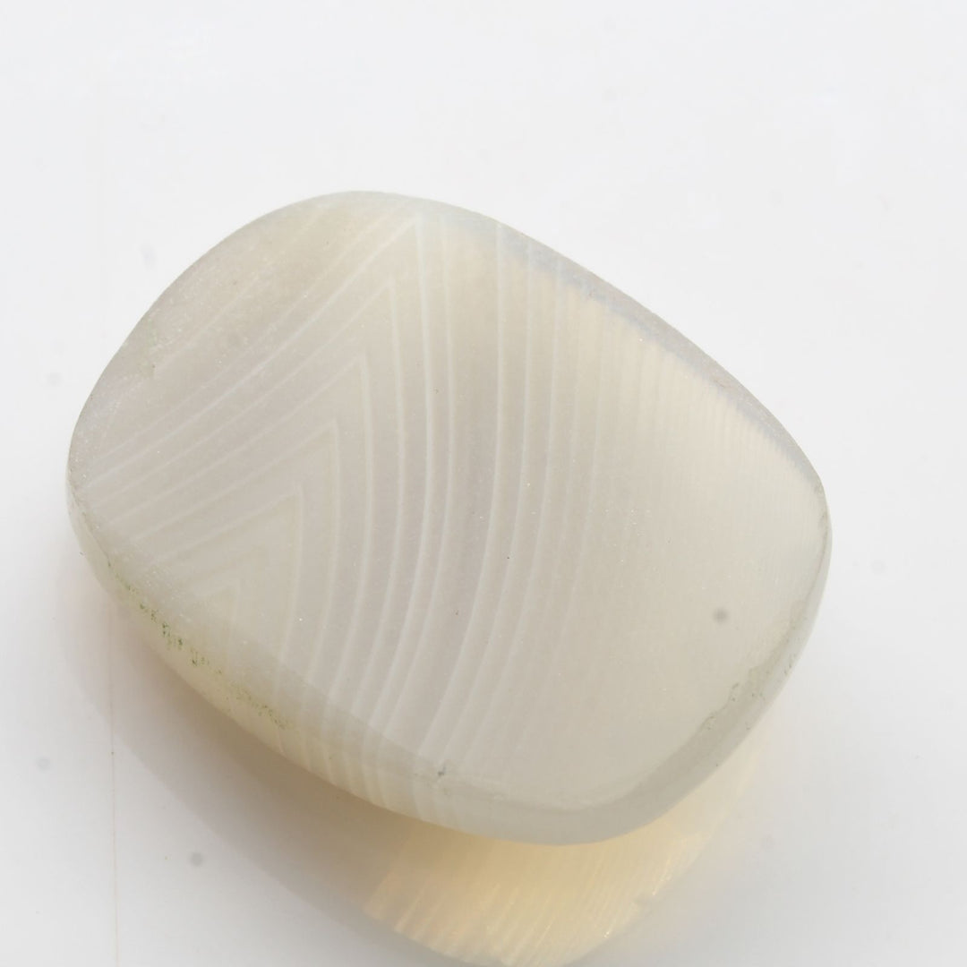 14.2Ct Natural White Agate Cushion Checker Cut Gemstone