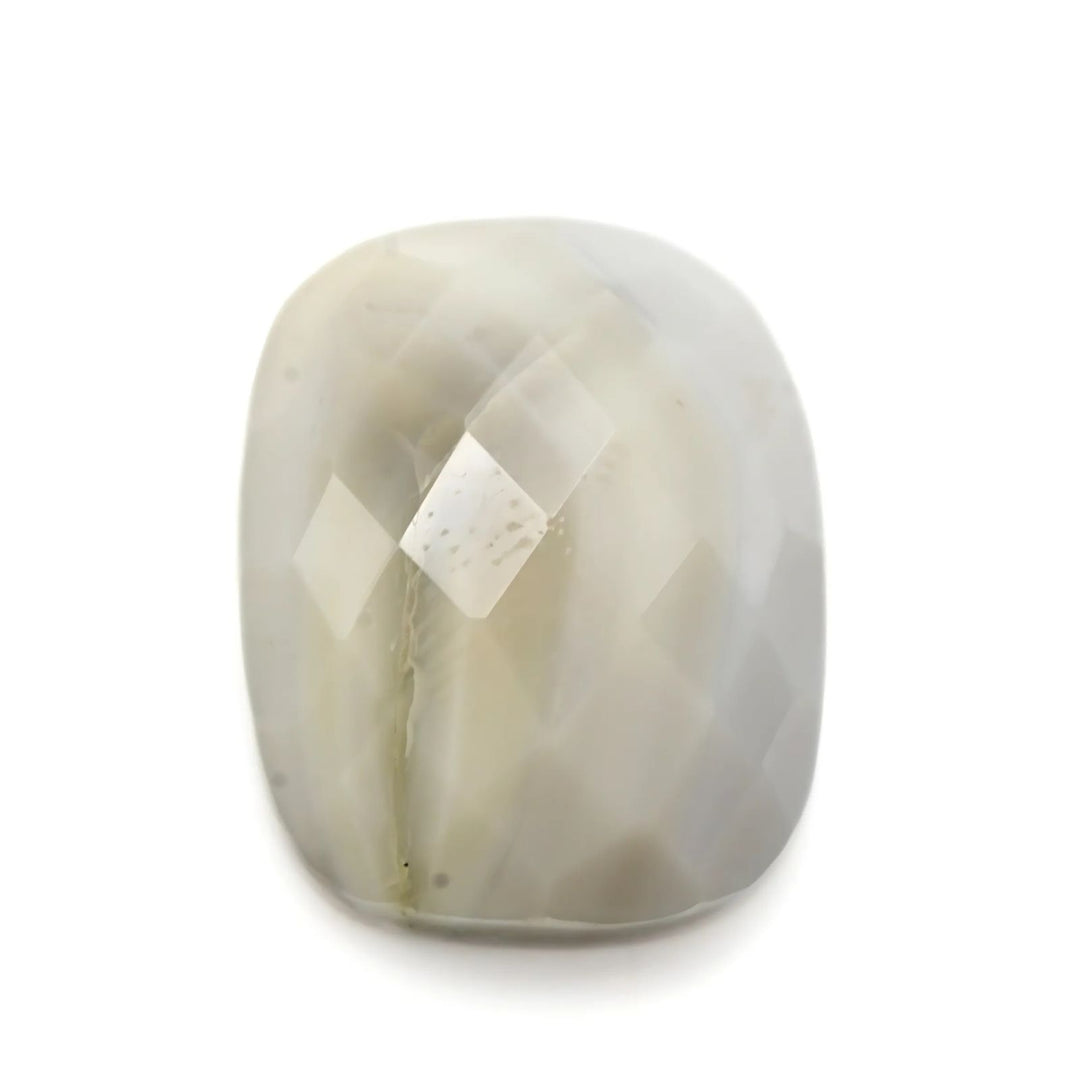 16.8Ct Natural White Agate Cushion Checker Cut Gemstone