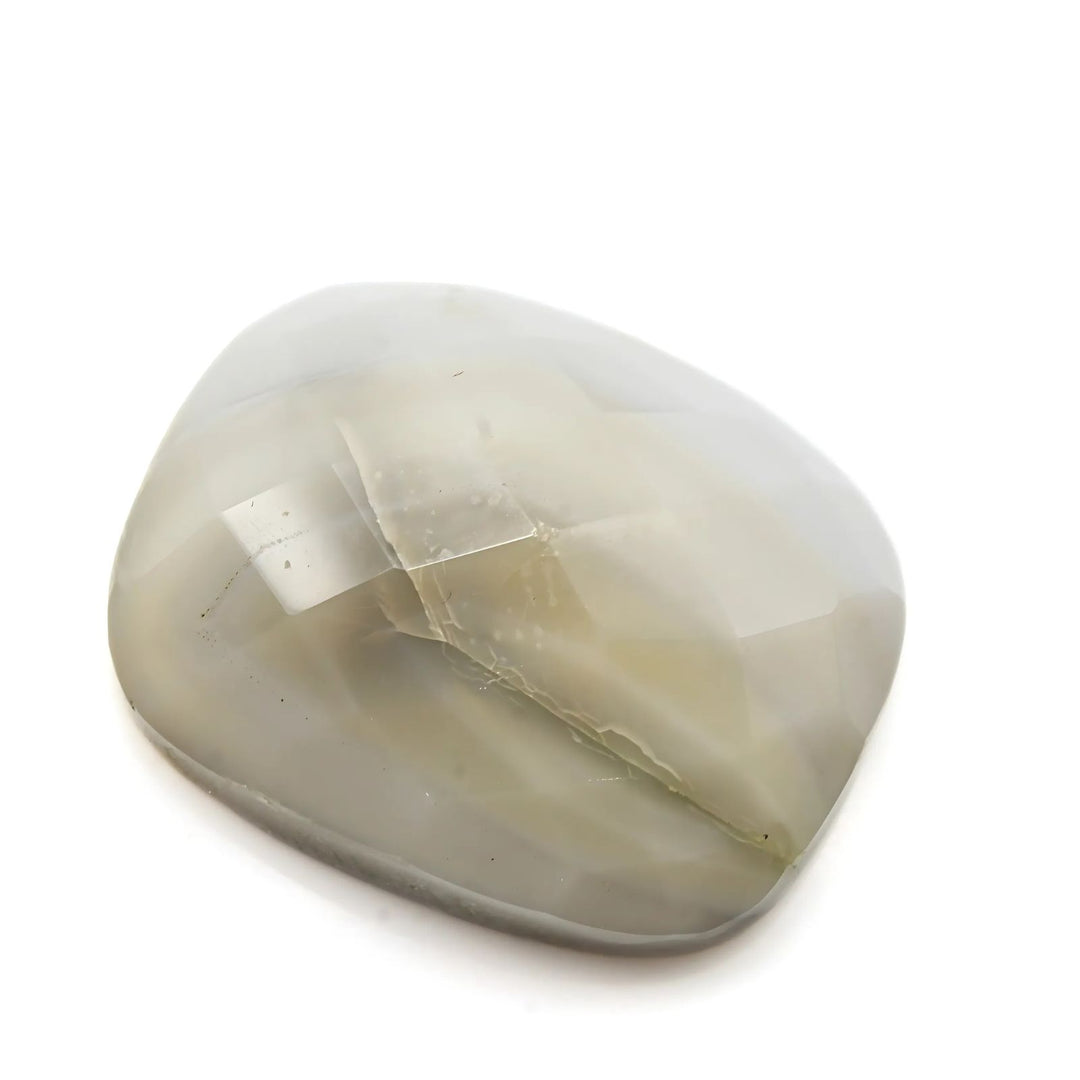 16.8Ct Natural White Agate Cushion Checker Cut Gemstone