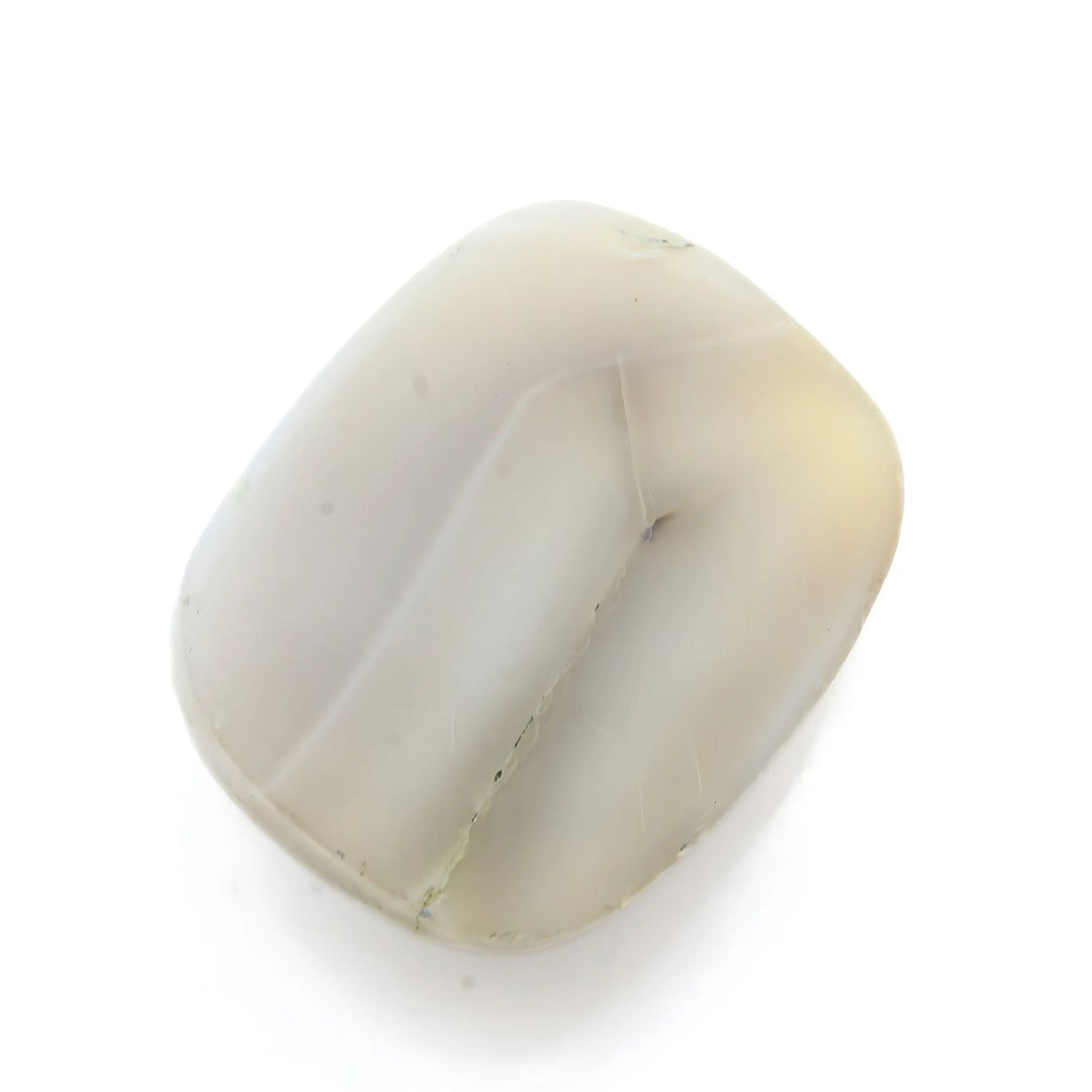 16.8Ct Natural White Agate Cushion Checker Cut Gemstone