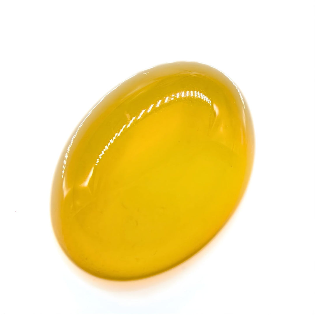13.1Ct Natural Yellow Agate (Hakik) Oval Smooth Gemstone