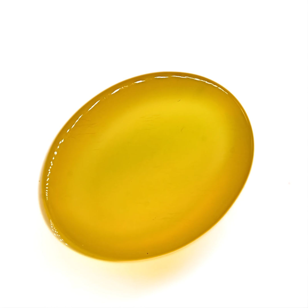 12.2Ct Natural Yellow Agate (Hakik) Oval Shape Designer Stone