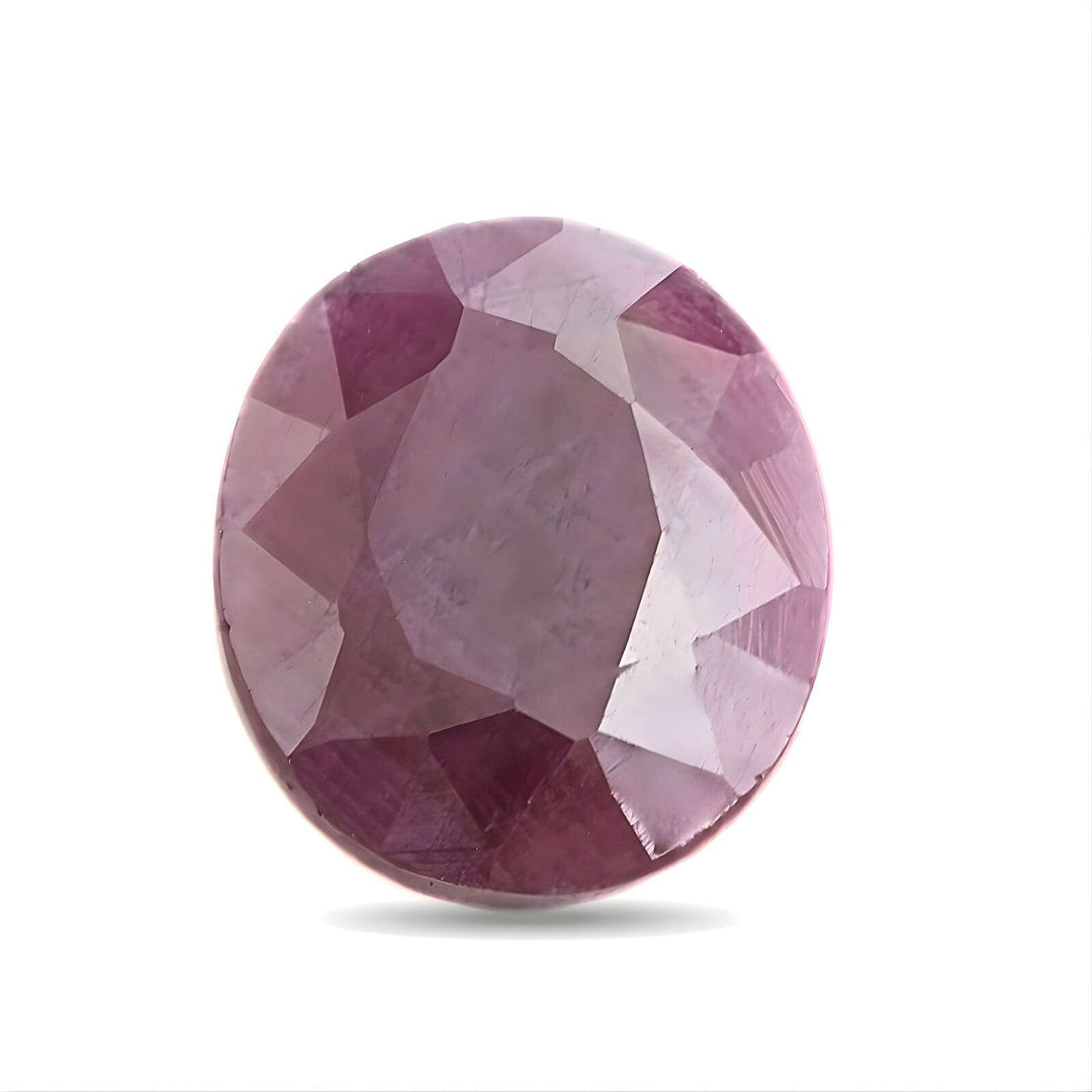 5.3Ct Natural Purplish Red Ruby (Manik) Oval Faceted Gemstone