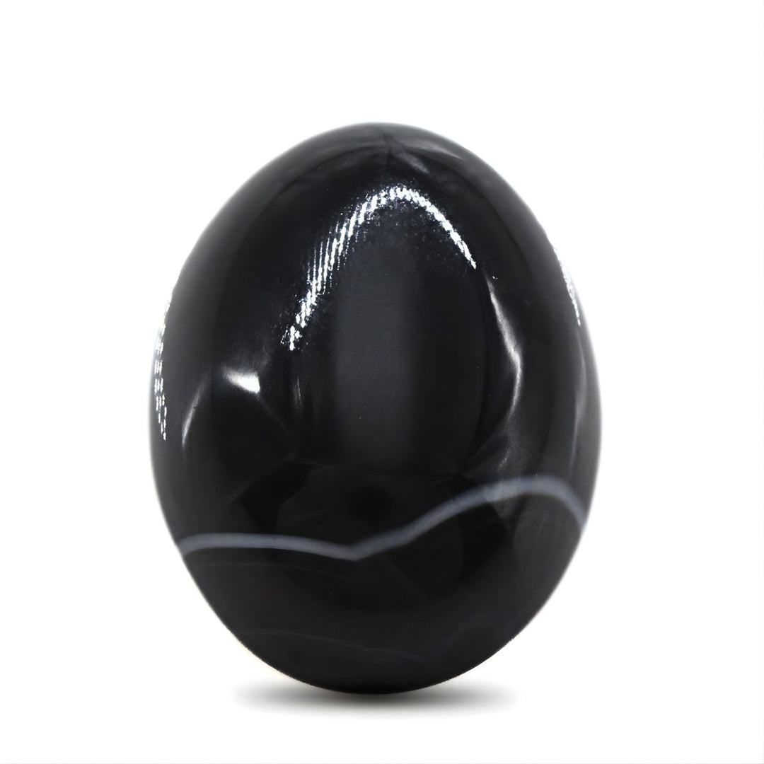 13Ct Earth Mined Black and Grey Agate Oval Polished Gemstone