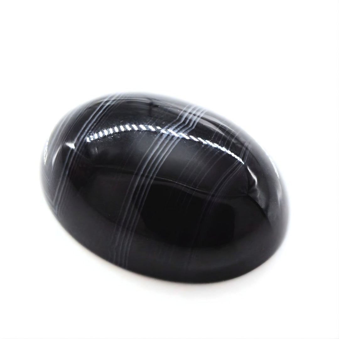 12.5Ct Elegant Natural Black and Grey Sulemani Hakik Oval Gemstone