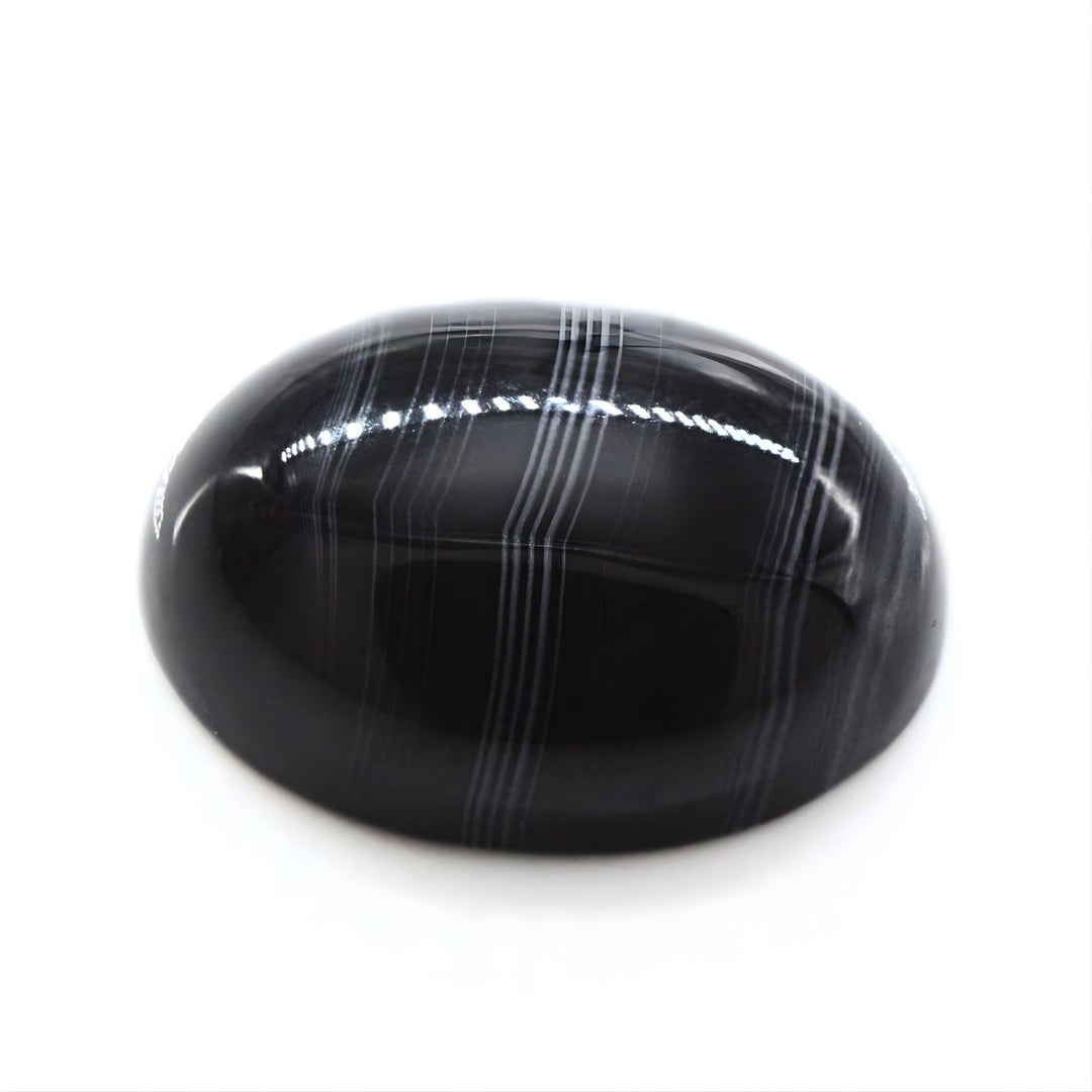 12.5Ct Elegant Natural Black and Grey Sulemani Hakik Oval Gemstone