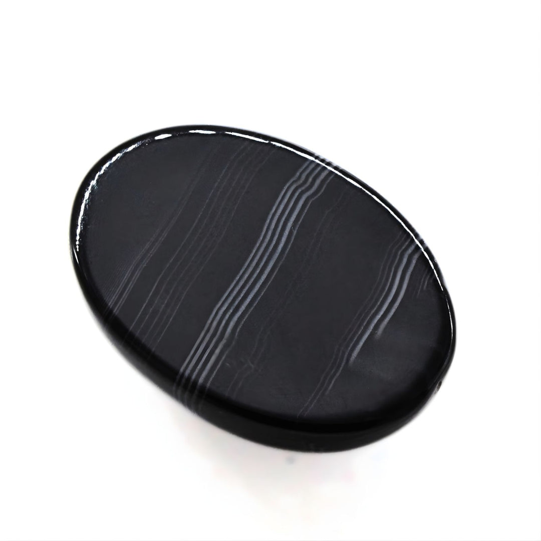 12.5Ct Elegant Natural Black and Grey Sulemani Hakik Oval Gemstone
