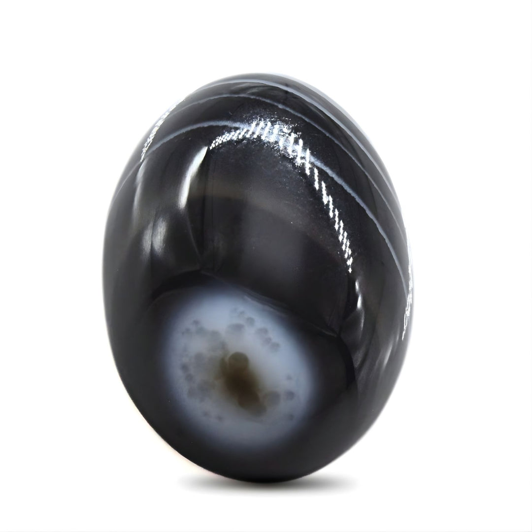 12.2Ct Natural Black and Grey Sulemani Hakik Oval Collector Gemstone