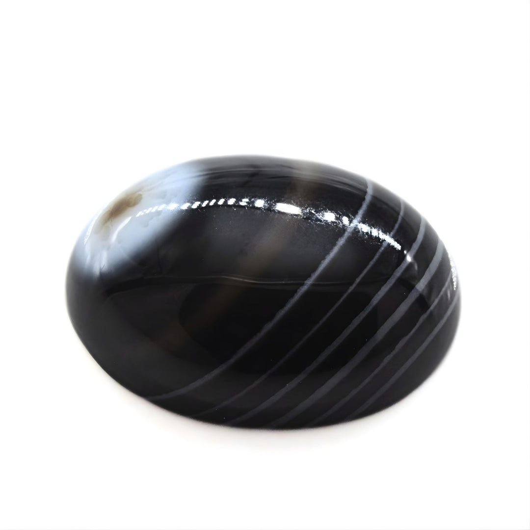 12.2Ct Natural Black and Grey Sulemani Hakik Oval Collector Gemstone