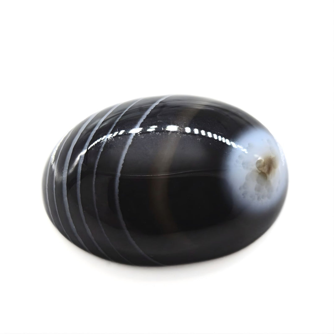 12.2Ct Natural Black and Grey Sulemani Hakik Oval Collector Gemstone