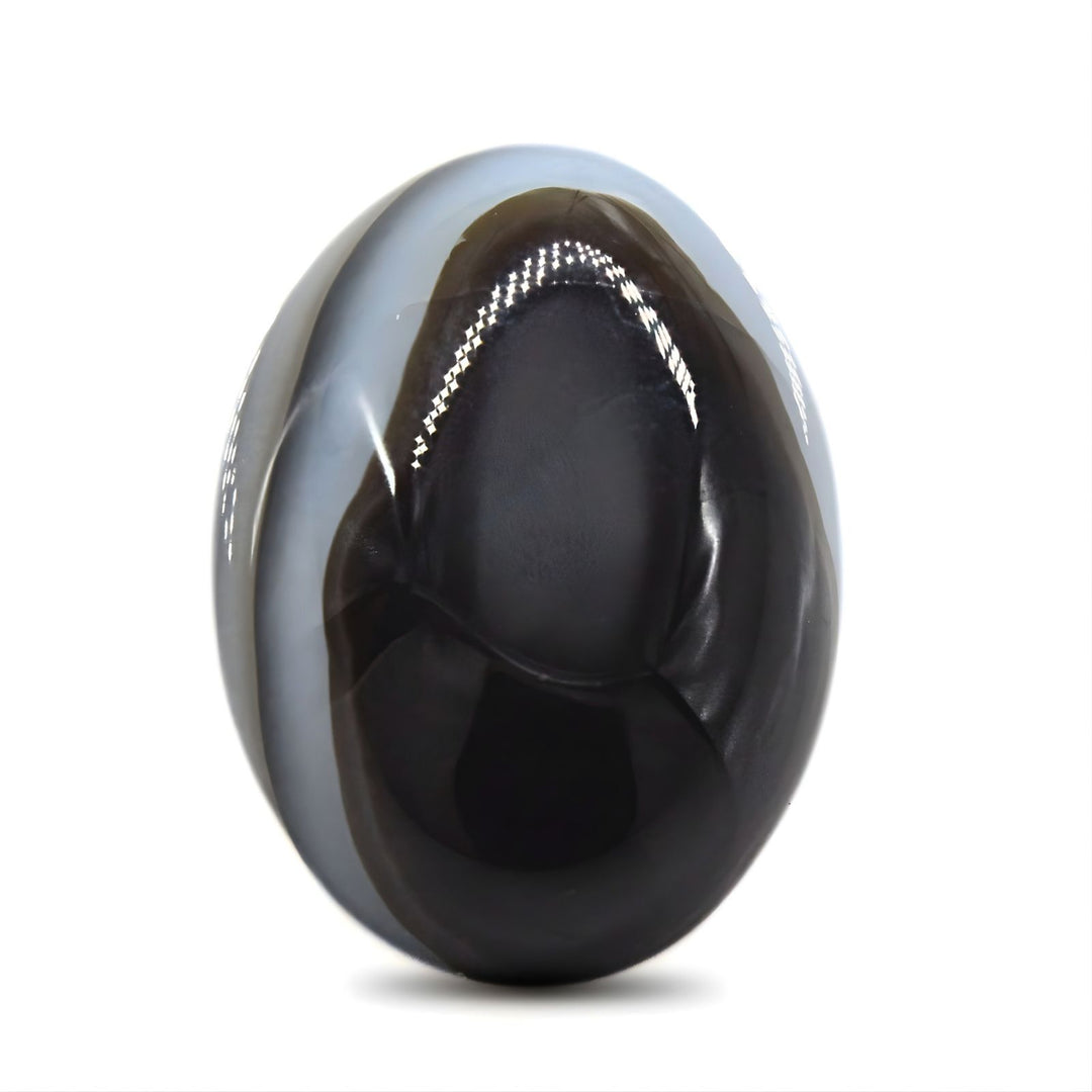 13.1Ct Natural Black and Grey Sulemani Hakik Oval Precision Polished Gemstone