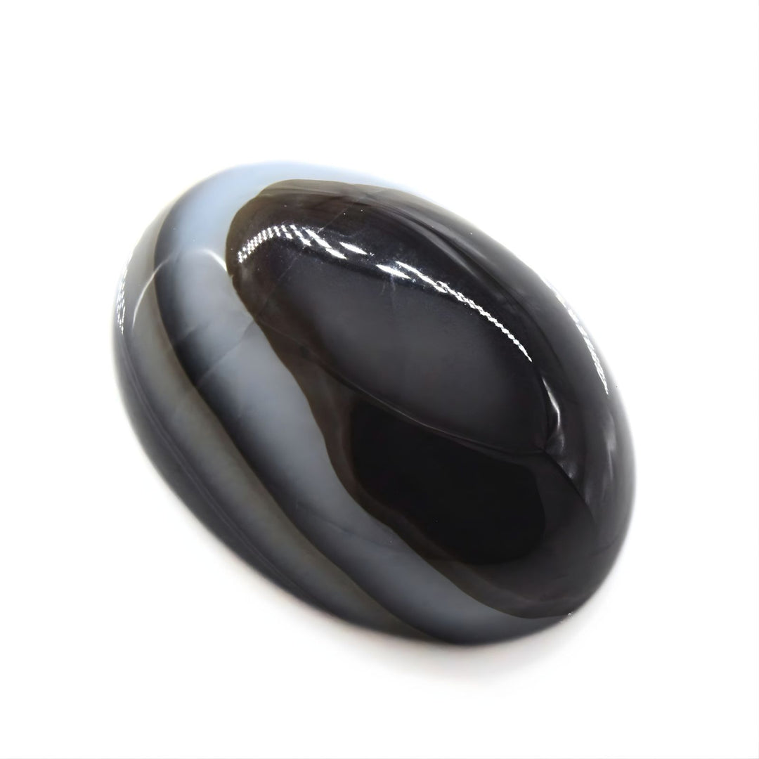 13.1Ct Natural Black and Grey Sulemani Hakik Oval Precision Polished Gemstone