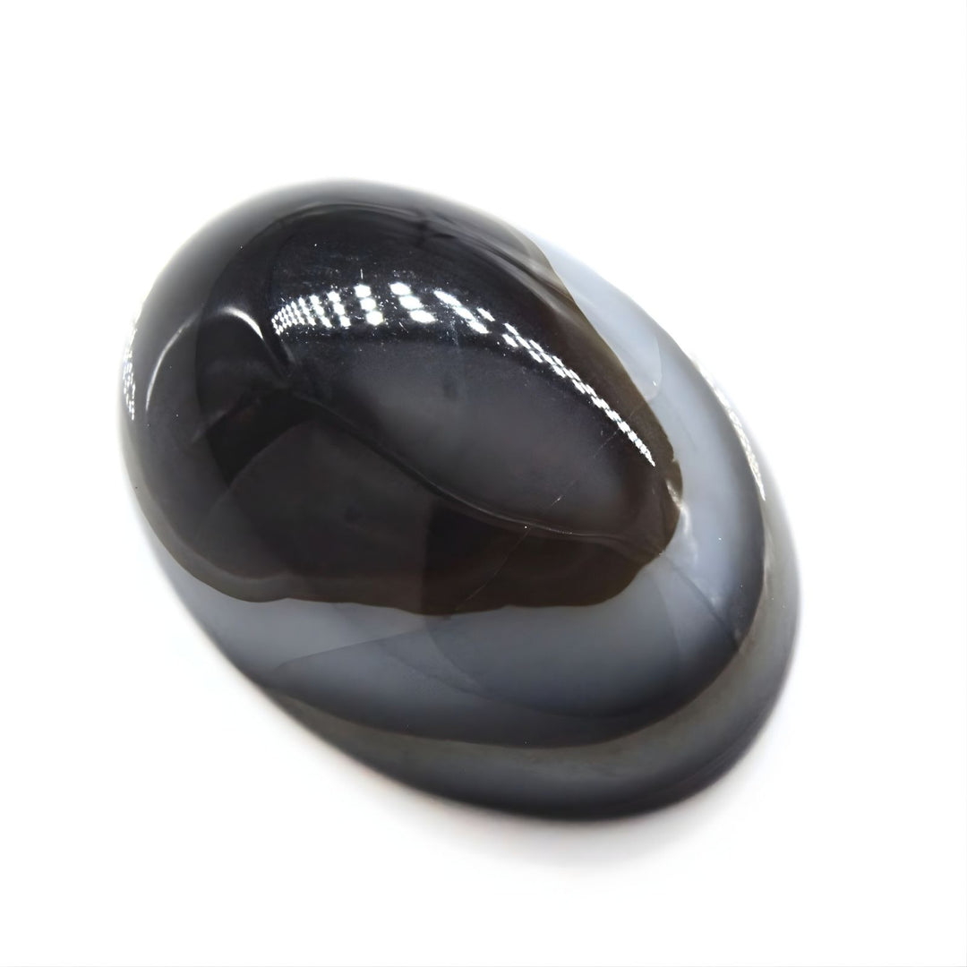 13.1Ct Natural Black and Grey Sulemani Hakik Oval Precision Polished Gemstone