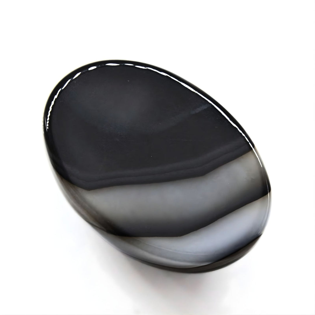 13.1Ct Natural Black and Grey Sulemani Hakik Oval Precision Polished Gemstone