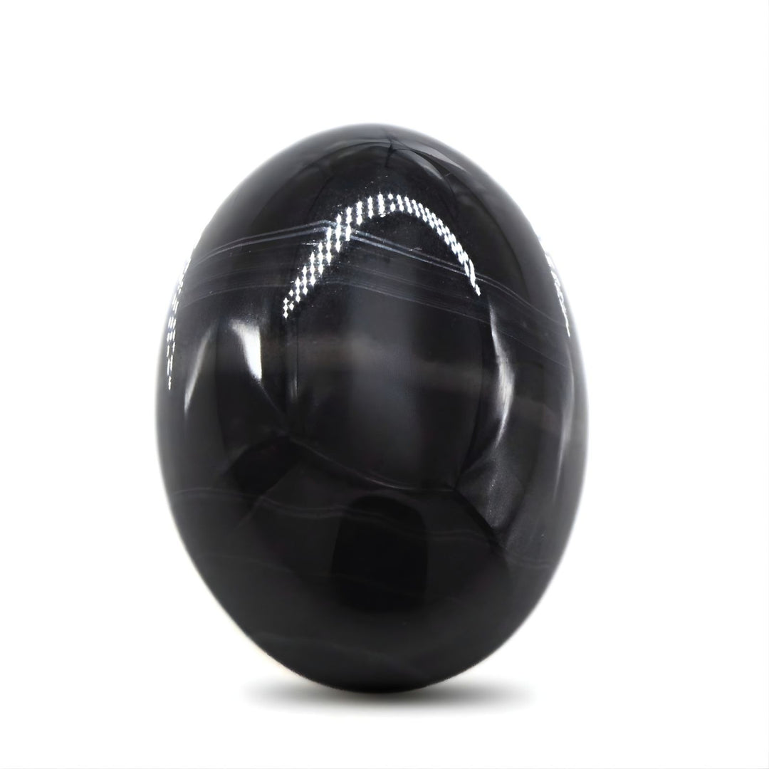 12.4Ct Natural Black and Grey Sulemani Hakik Smooth Oval Loose Stone