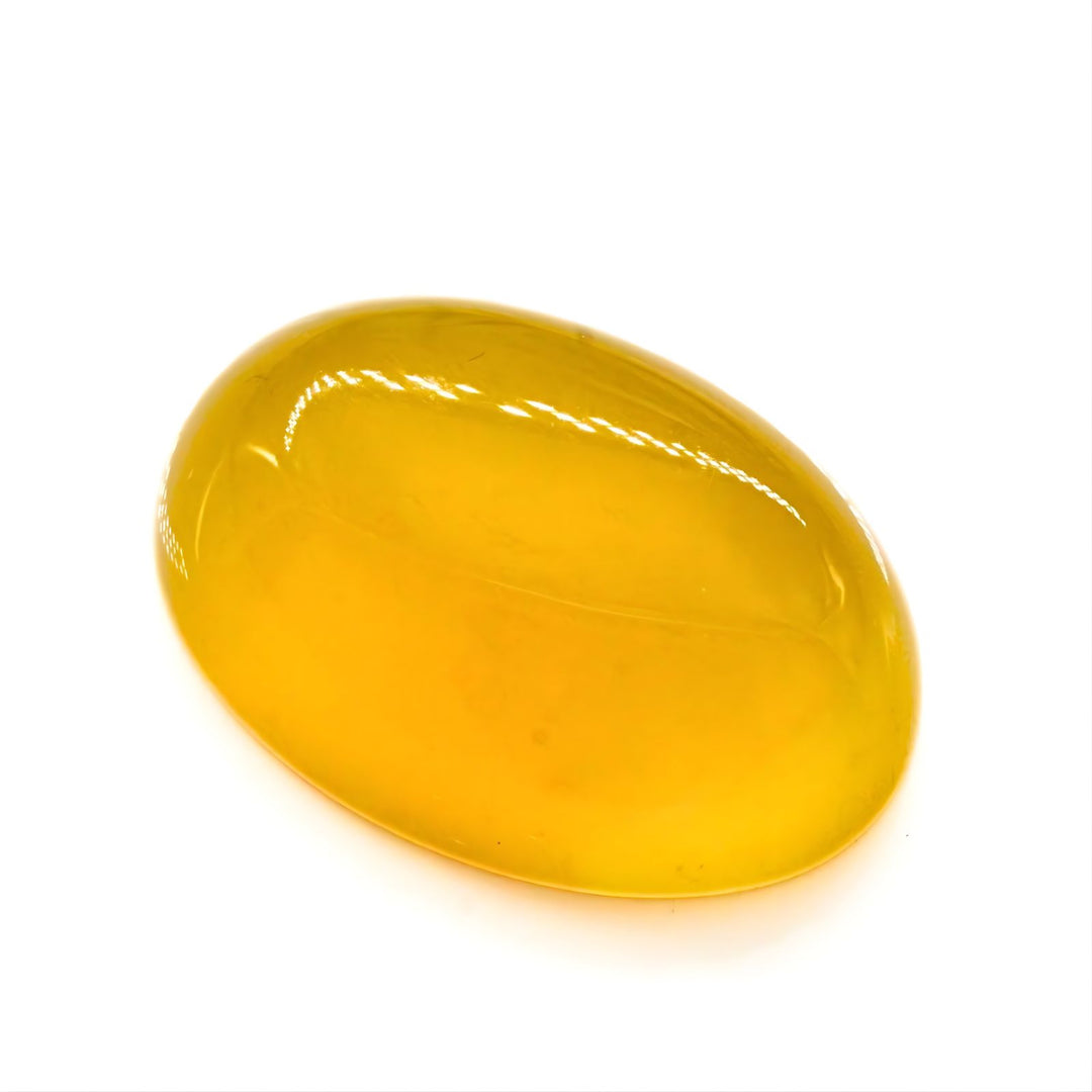 12.5Ct Natural Yellow Agate Oval Cabochon - Hakik Stone for Pendants and Earrings