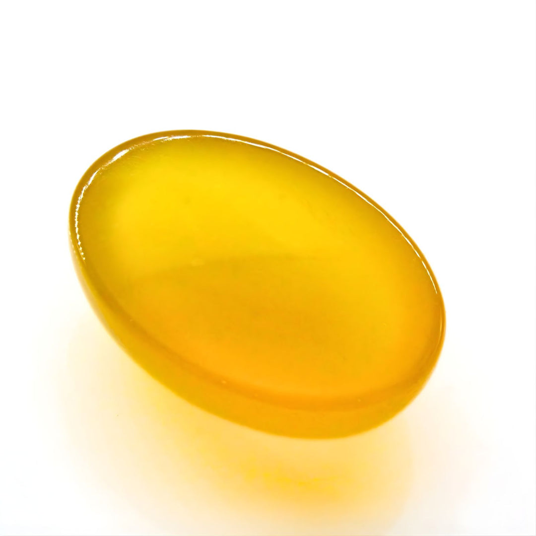 12.5Ct Natural Yellow Agate Oval Cabochon - Hakik Stone for Pendants and Earrings