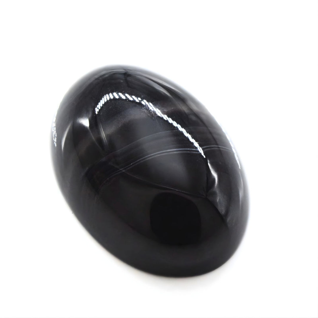 12.4Ct Natural Black and Grey Sulemani Hakik Smooth Oval Loose Stone