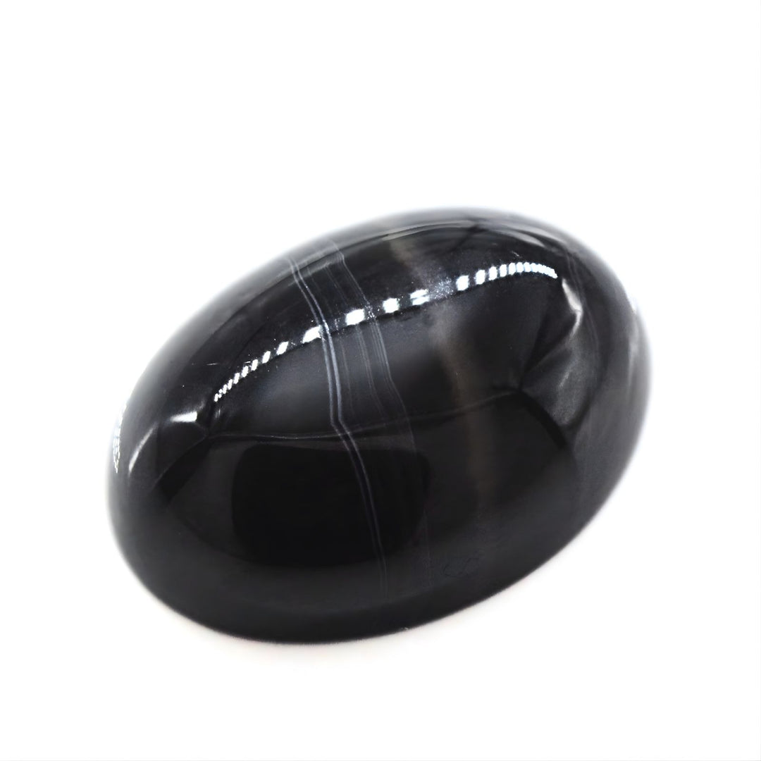 12.4Ct Natural Black and Grey Sulemani Hakik Smooth Oval Loose Stone