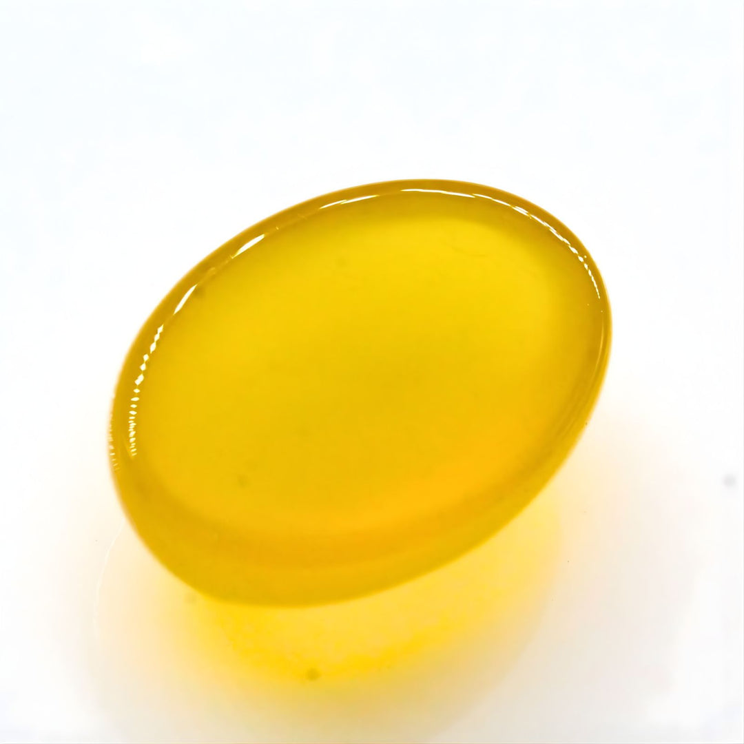 12.8Ct  Smooth Quality Natural Yellow Agate (Hakik) Oval Gemstone