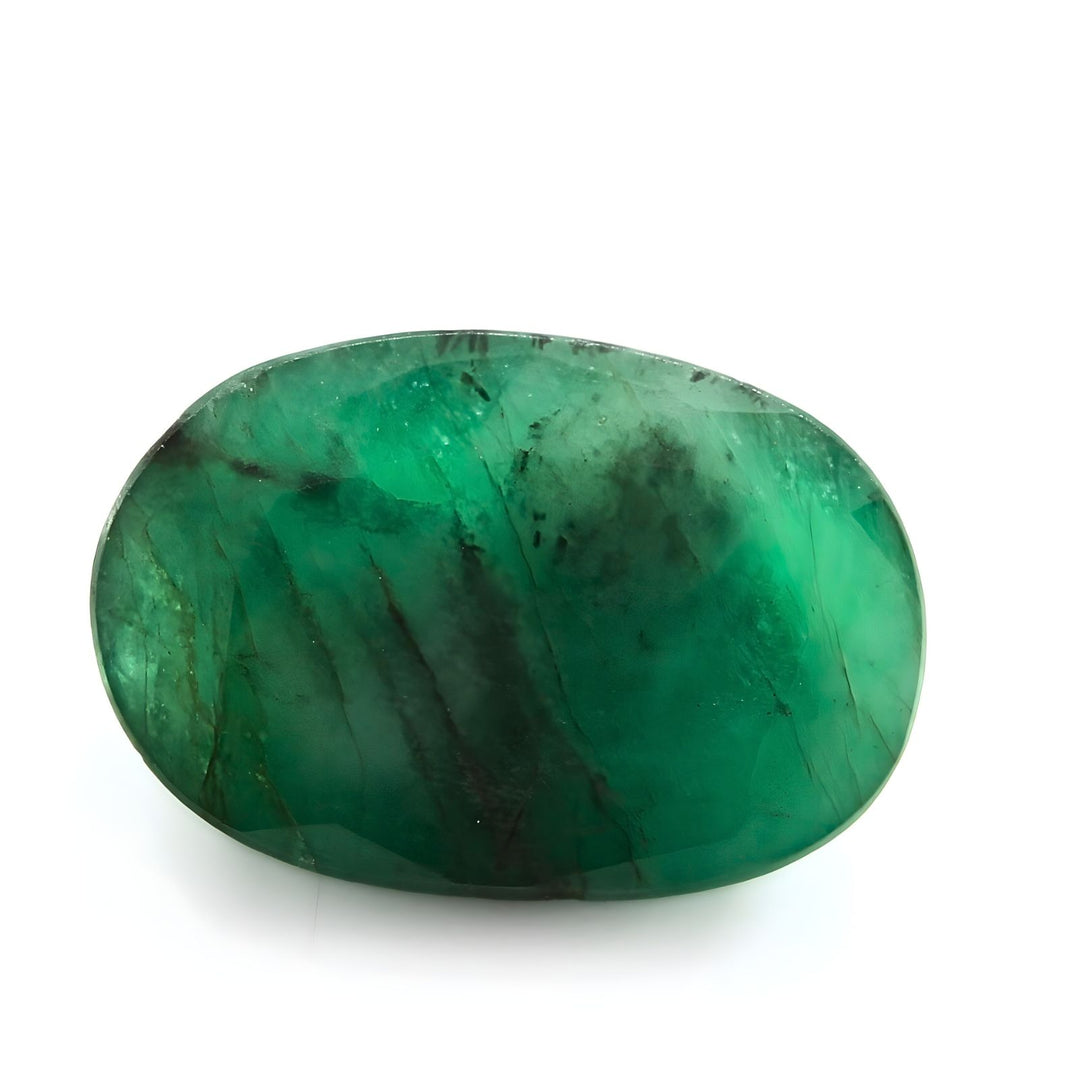 4Ct Natural Green Emerald (Panna) Oval Cut Gemstone