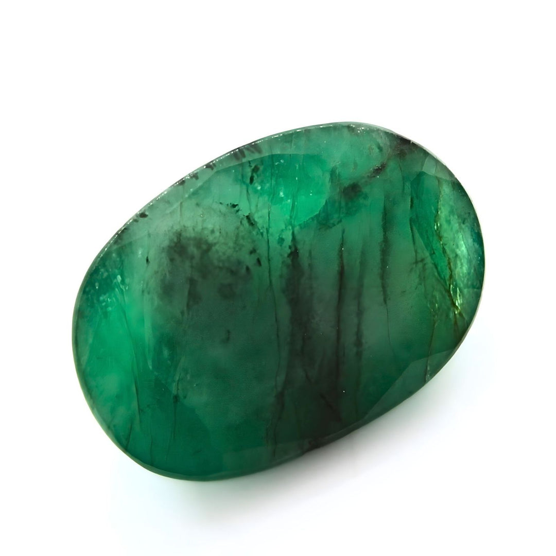 4Ct Natural Green Emerald (Panna) Oval Cut Gemstone