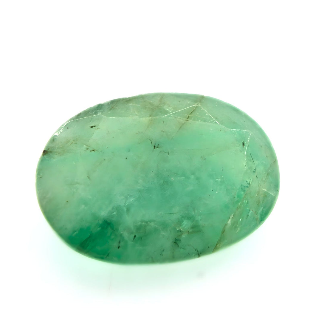3.4Ct Natural Green Emerald (Panna) Oval Cut Gemstone