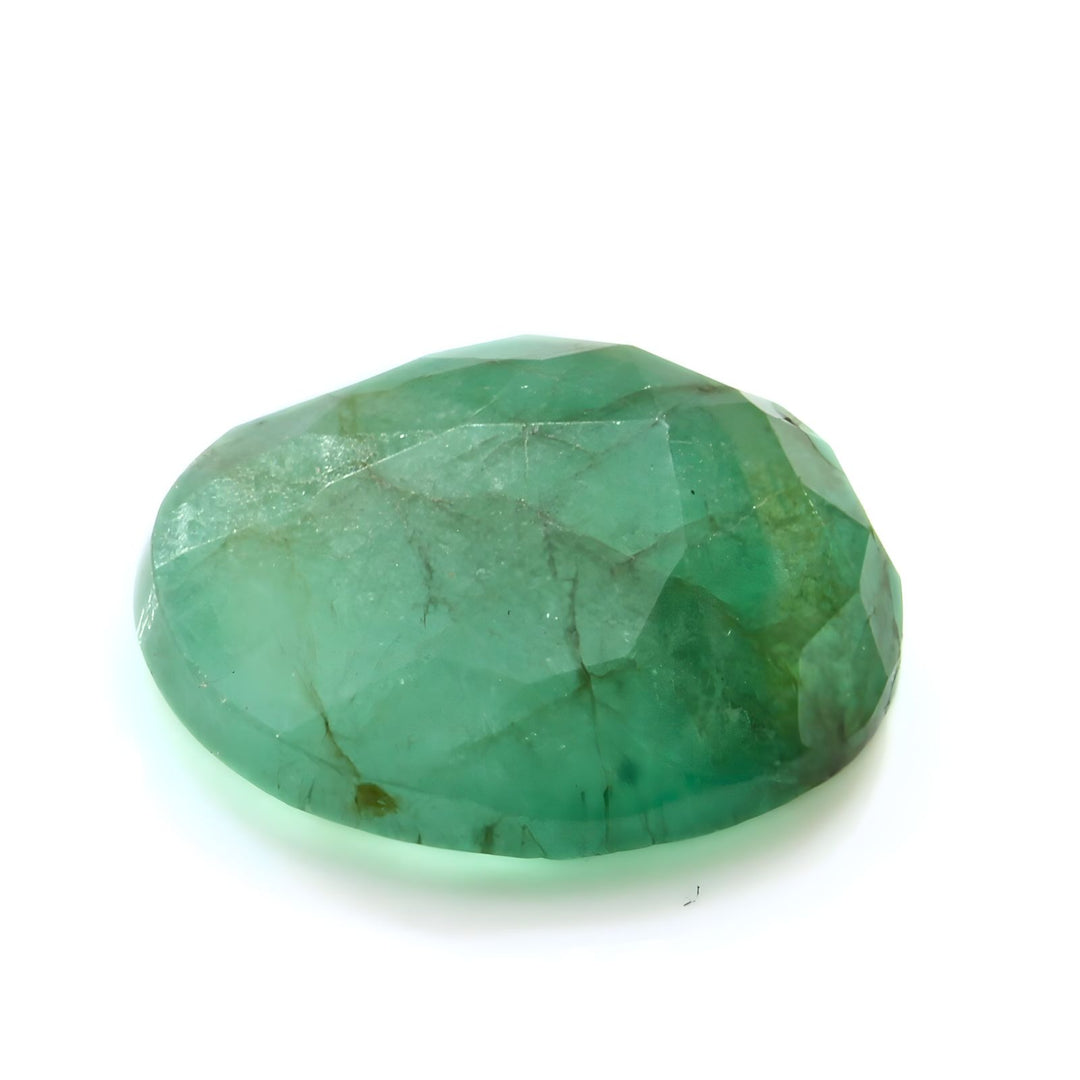 3.4Ct Natural Green Emerald (Panna) Oval Cut Gemstone