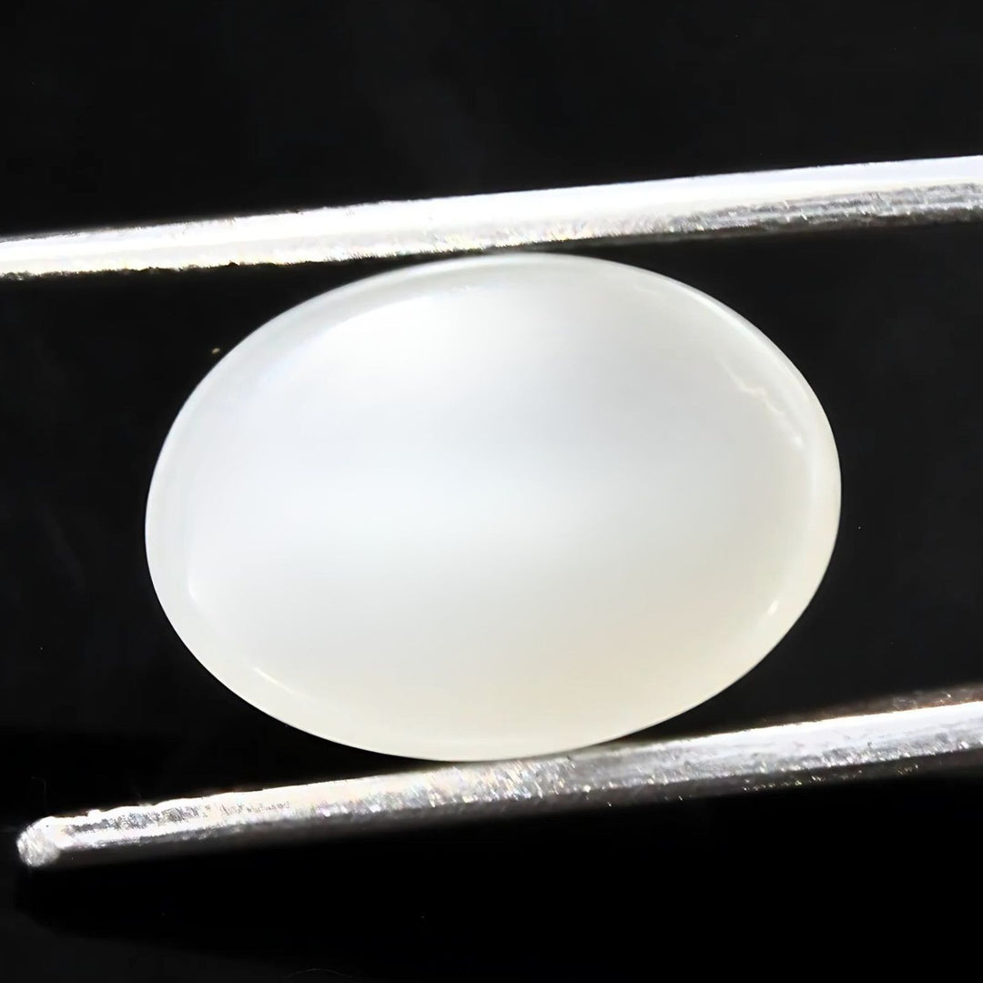 5.8Ct Natural Cloudy white Moonstone Oval Rashi Gemstone for Moon