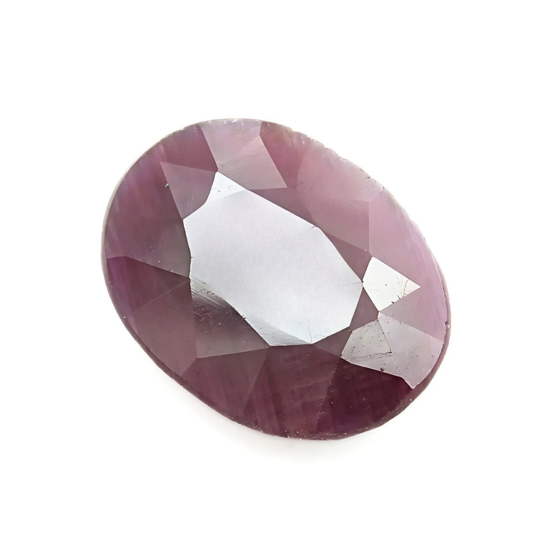 7Ct Natural Purplish Red Ruby (Manik) Oval Faceted Gemstone