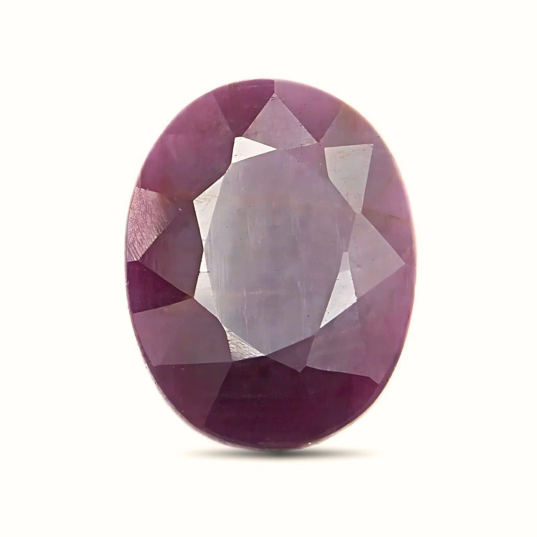 6.6Ct Natural Purplish Red Ruby (Manik) Oval Faceted Gemstone
