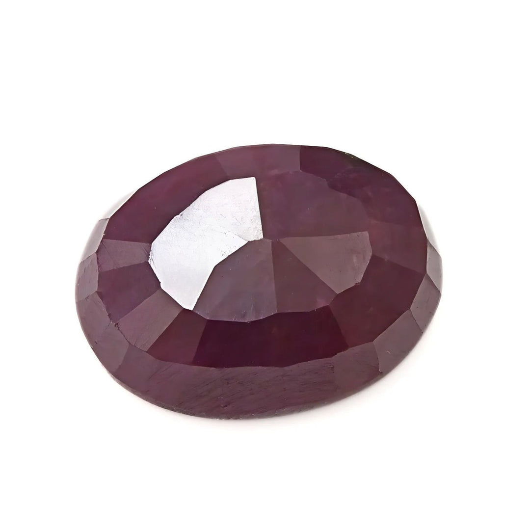 6.6Ct Natural Purplish Red Ruby (Manik) Oval Faceted Gemstone