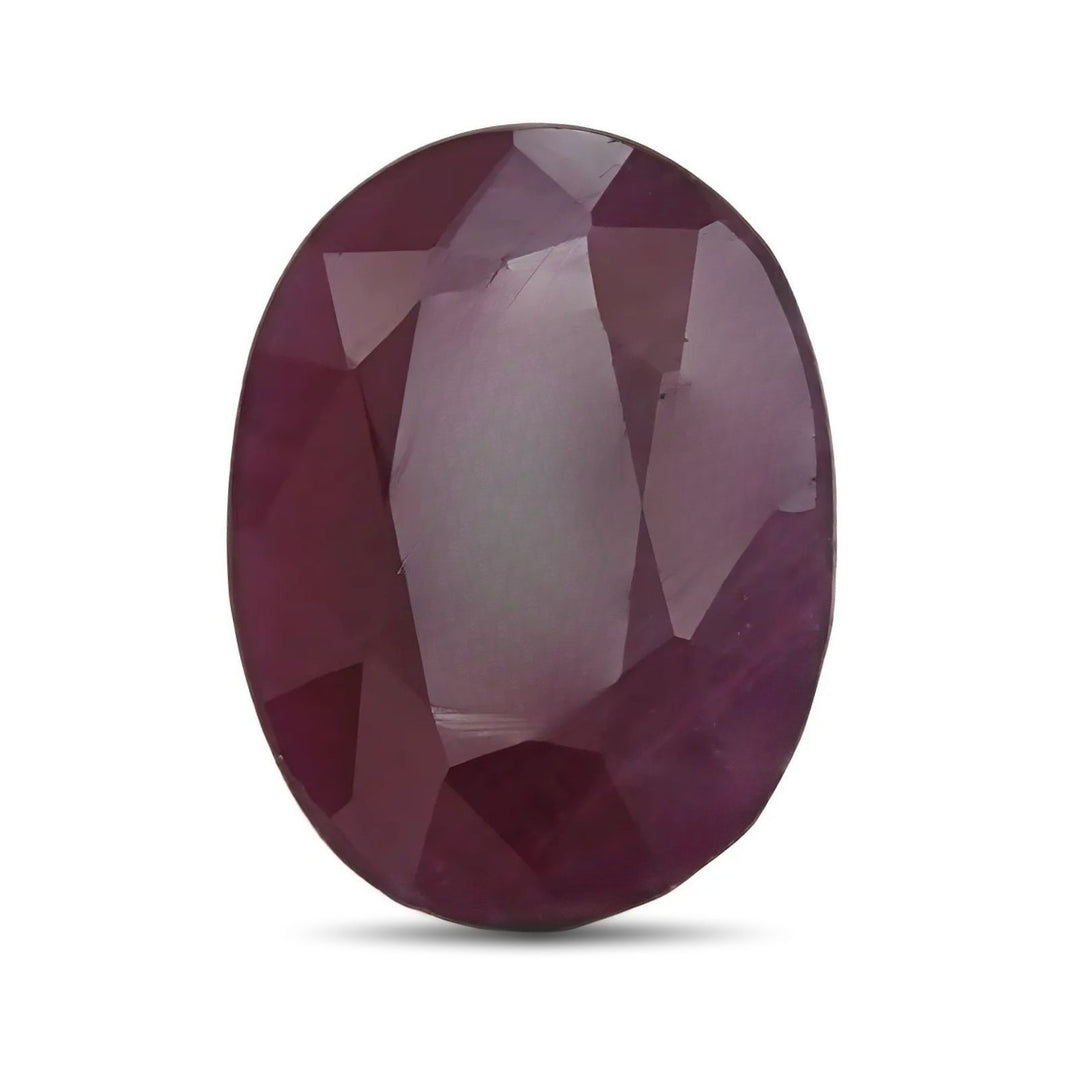 7.6Ct Natural Purplish Red Ruby (Manik) Oval Faceted Gemstone