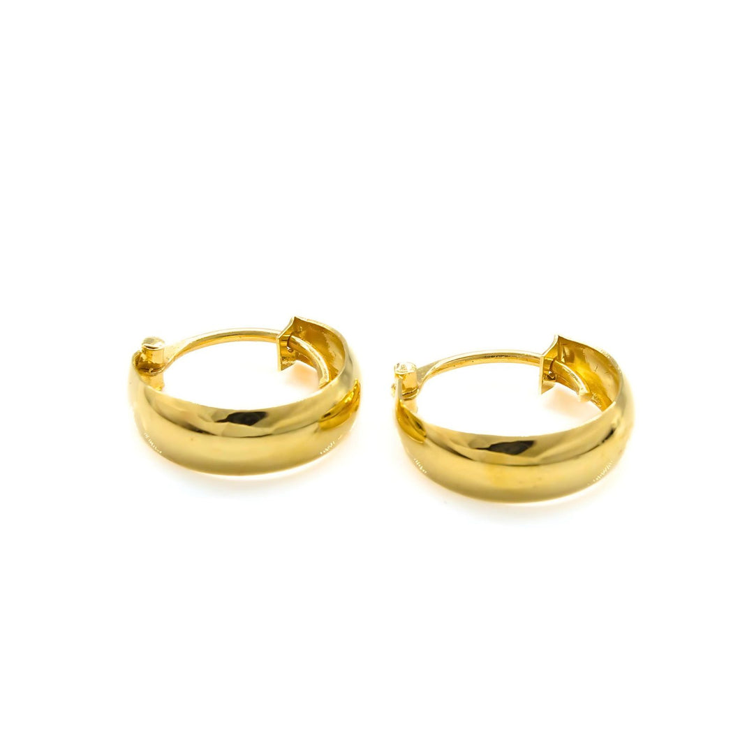 Ethnic Indian hinged hoop Men Women  EARRINGS 18k Solid Yellow Gold