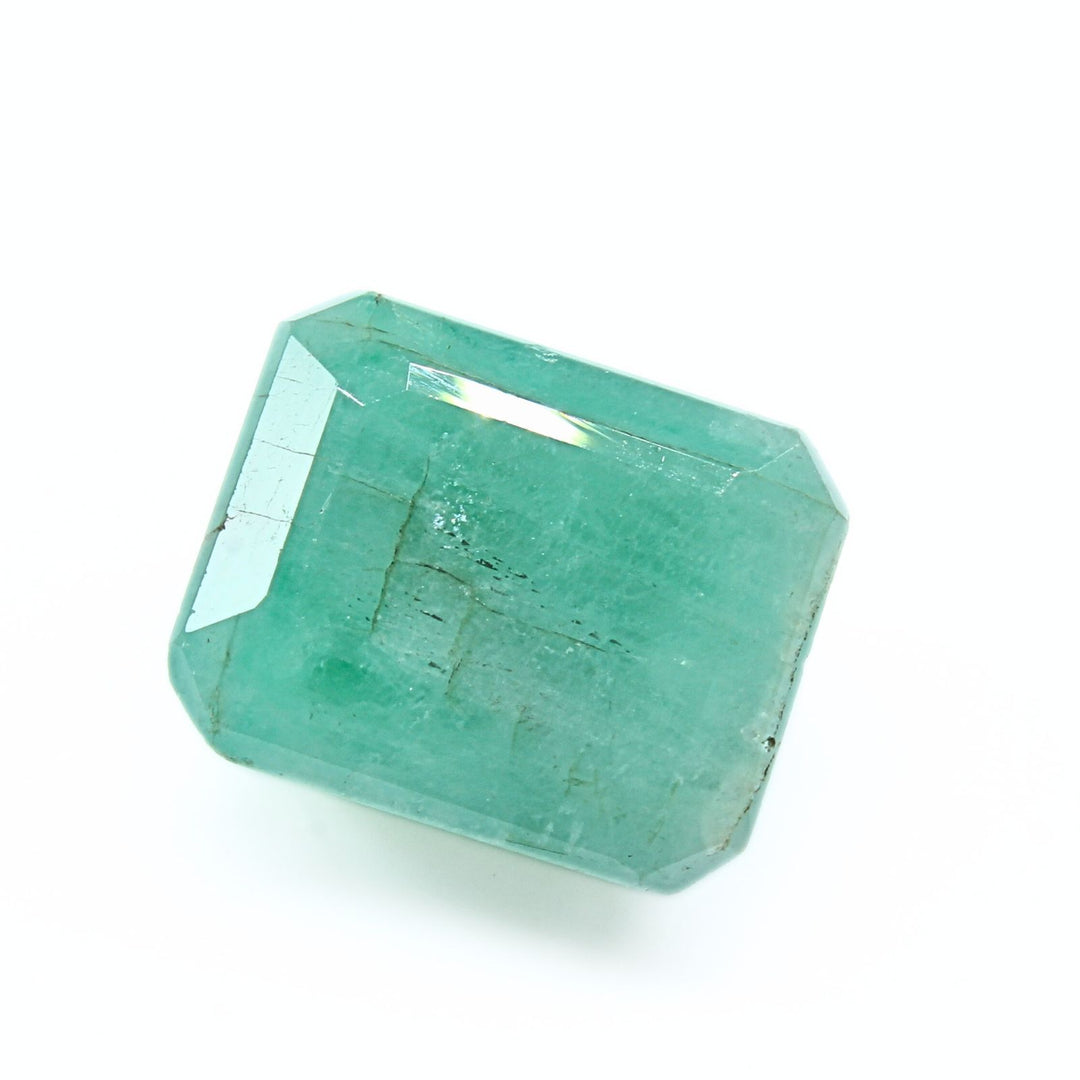 4Ct Natural Green Emerald (Panna) Rectangle Cut Gemstone