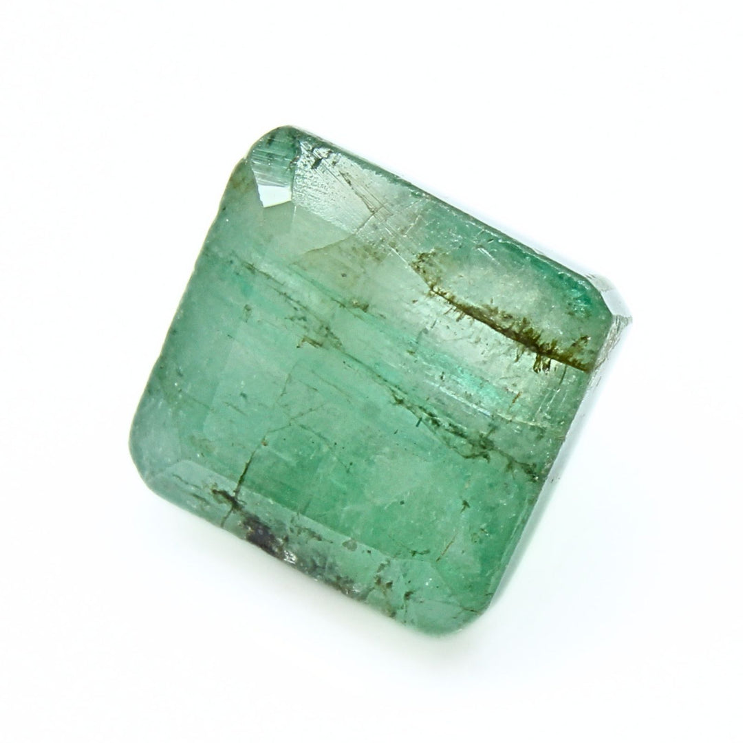2.4Ct Natural Green Emerald (Panna) Rectangle Cut Gemstone